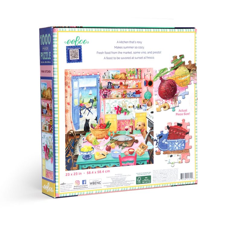 eeBoo – Puzzle 1000 pcs – Pink Kitchen – (EPZTPNK)