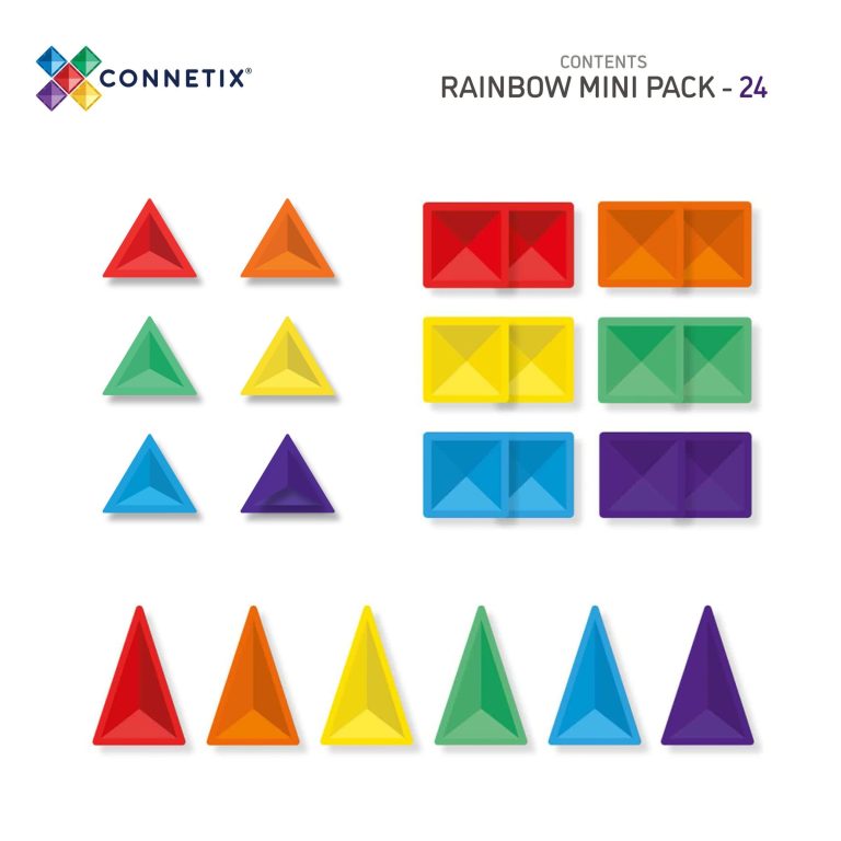 Connetix – Rainbow Mini Pack 24 Pieces – (CT-R-00024-MI)