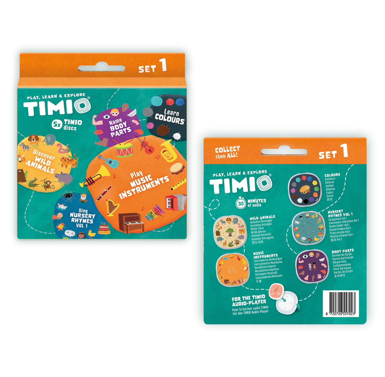 Timio - Disc Set 1 - Wild Animals, Nursery Rhymes, Colours, Musical and Body Parts - (TM-TMD-01E)