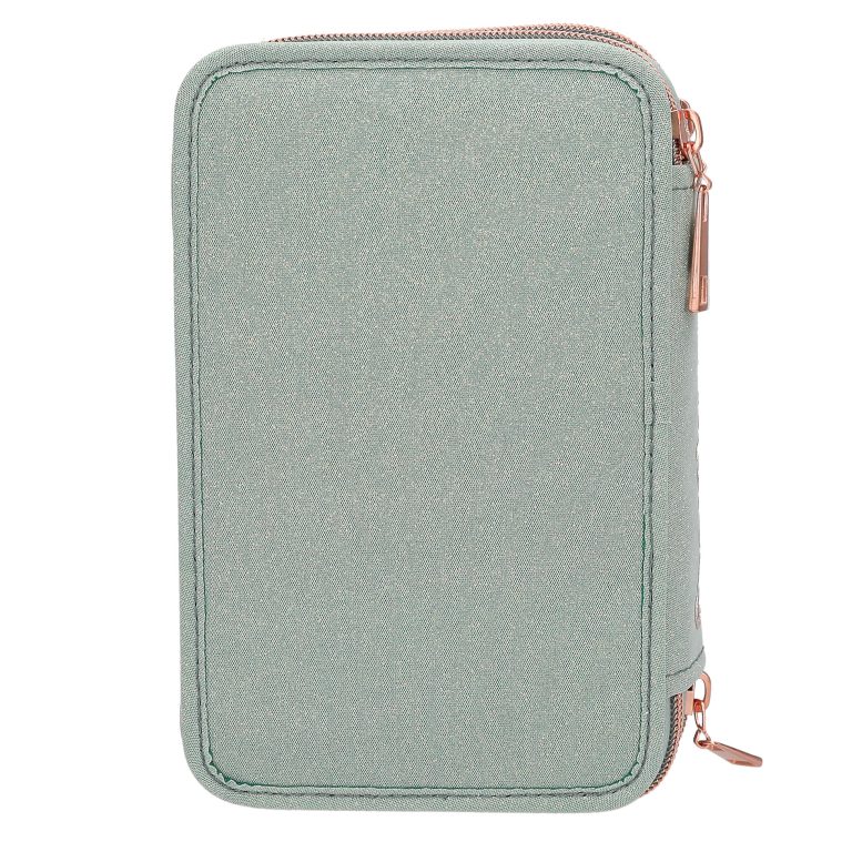 Miss Melody – Triple Pencil Case ROMANTIC FIELDS – Glittery Sage-Green