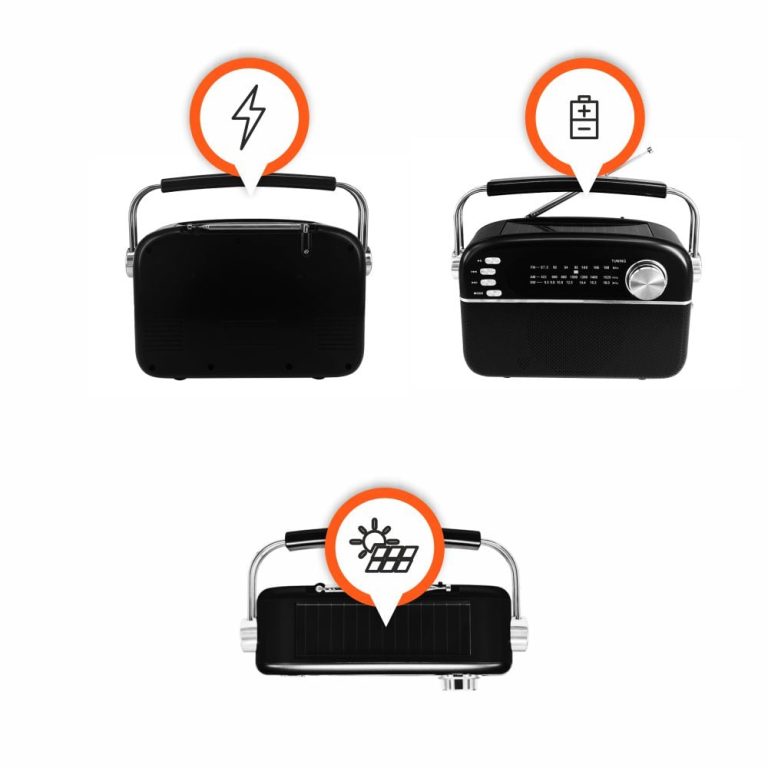 Manta – FM/AW/SW portable radio with solar panel