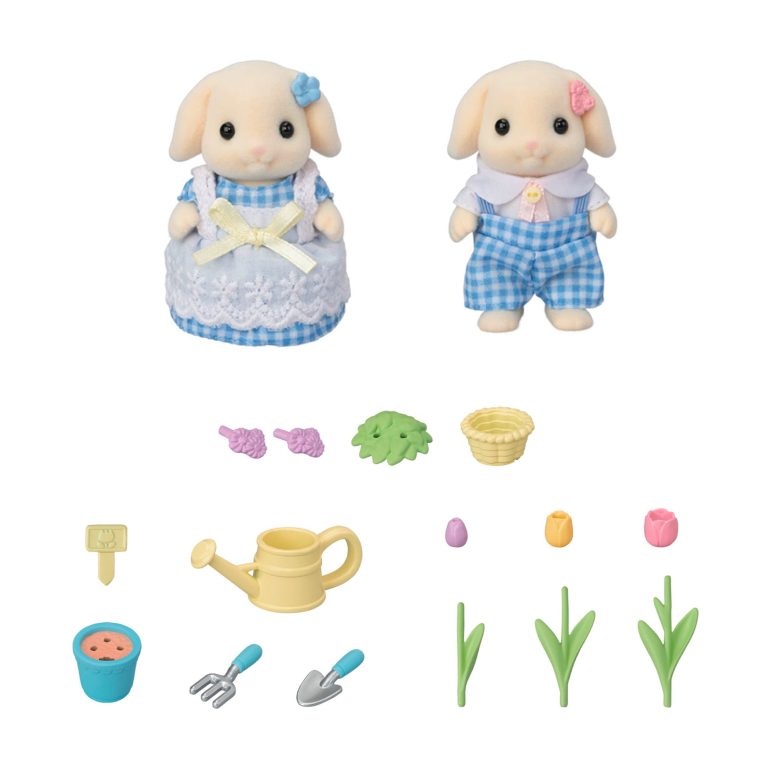 Sylvanian Families – Flower Garden Set – Flora Rabbit Brother & Sister (5736)