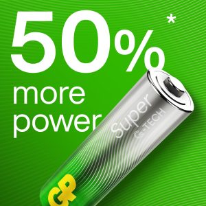 GP - Super Alkaline AA Batteries, 15A/LR6, 1.5V, 12-Pack