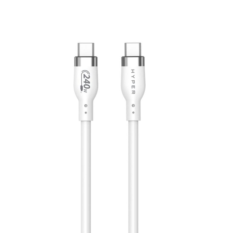 Hyper – 2M Silicone 240W USB-C Charging Cable – White