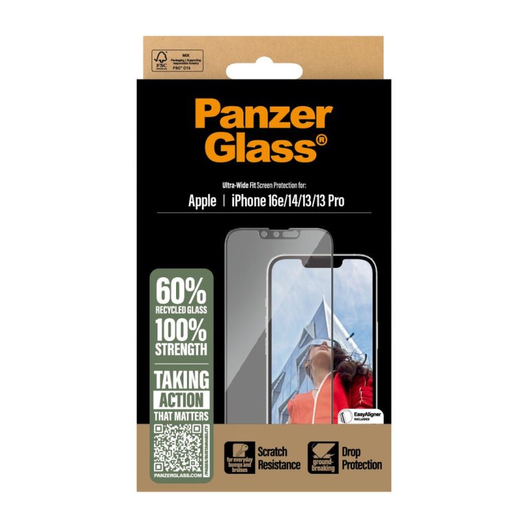 PanzerGlass – Screen Protection – iPhone 16e – 14 – 13 – 13 Pro – Ultra-Wide Fit