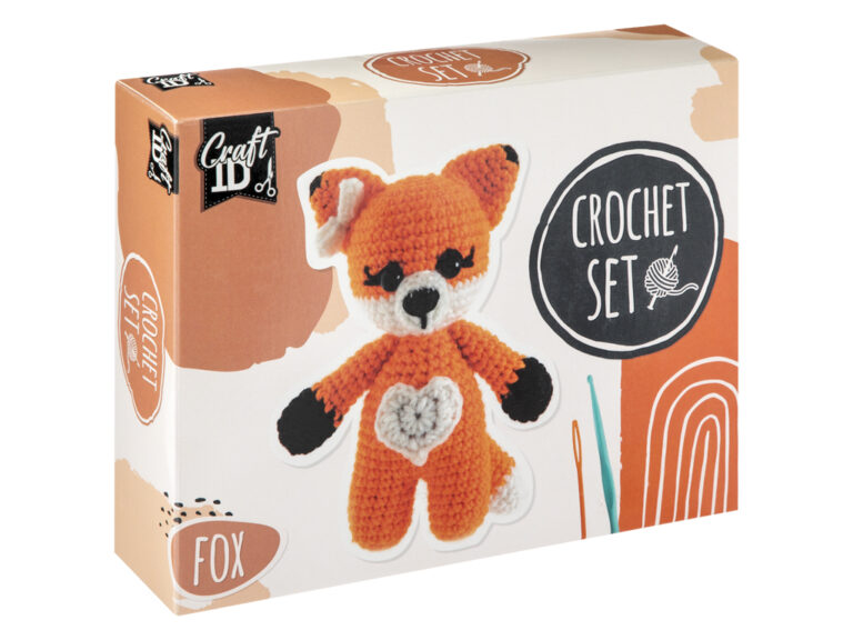 Craft ID – Crochet kit fox, 13×8.5x17cm – (K-CR1700/GE)