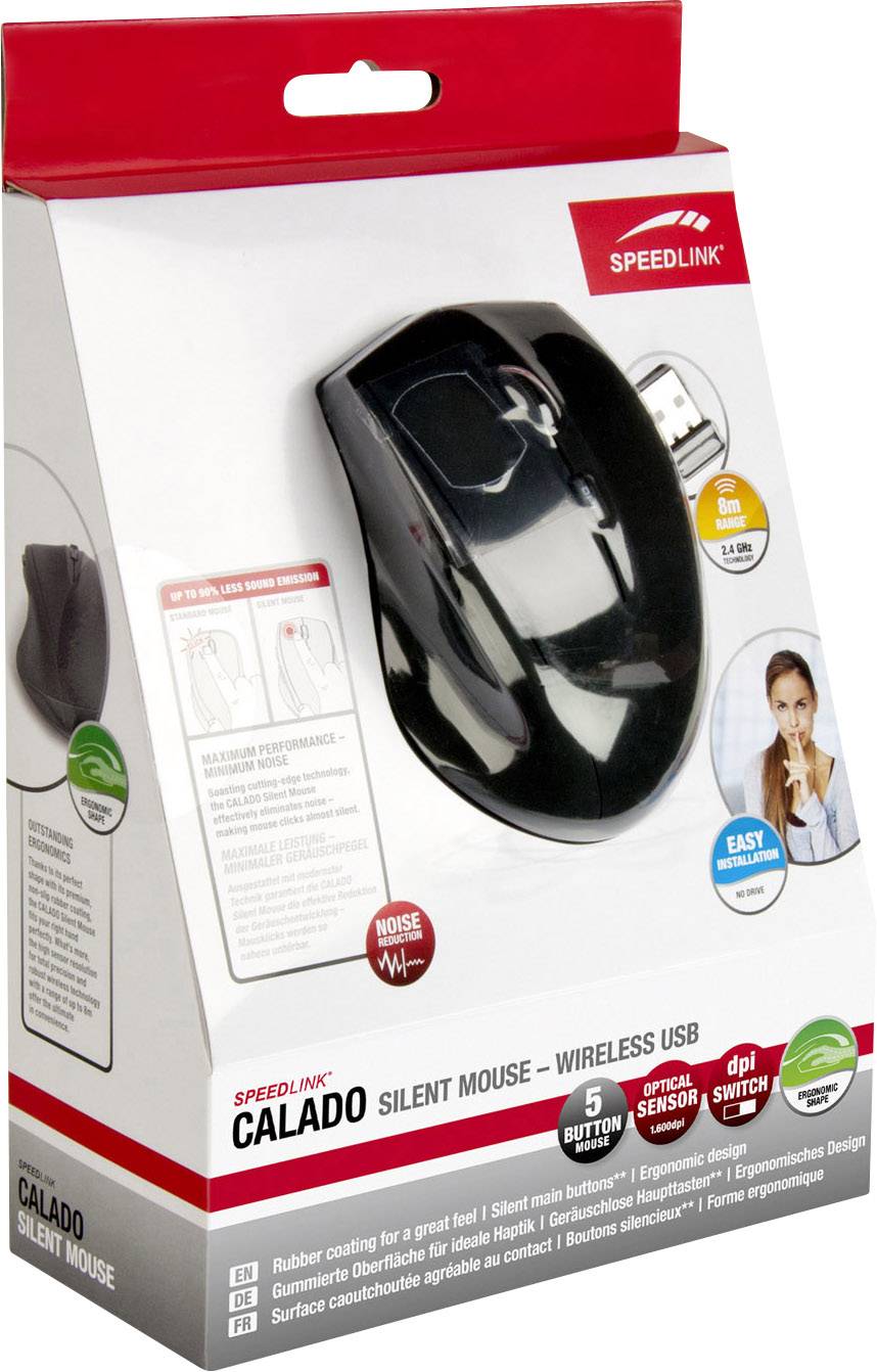 Speedlink - Calado Silent Wireless Mouse with USB Nano Receiver - Black