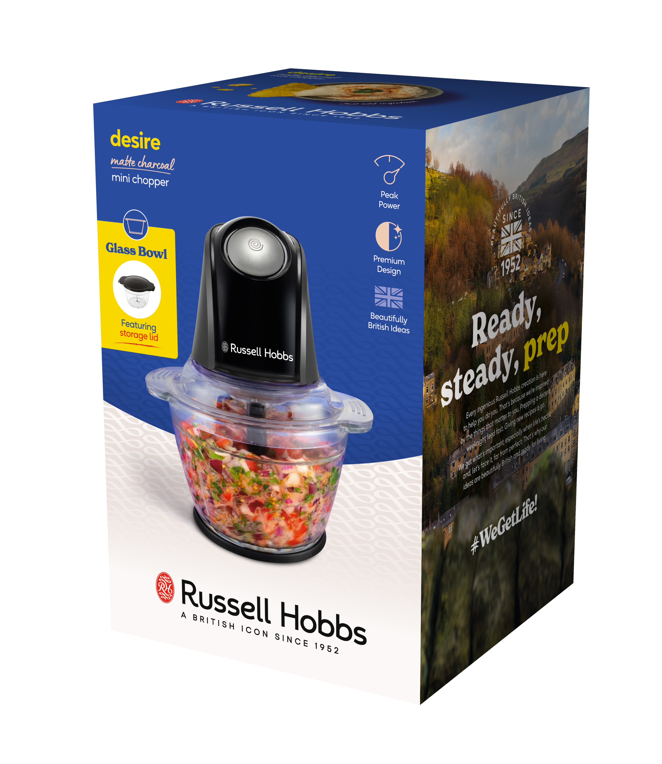 Russell Hobbs - Matte Charcoal Mini Chopper - Matte Charcoal - 1L