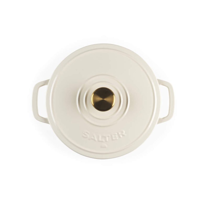 Salter BW13771C Chester 3.4L Cast Iron Casserole Pot 24 cm, Cream