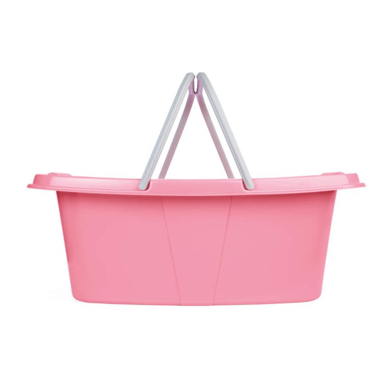 Beldray LA030450PNKFPEU7  Set Of Two Laundry Baskets 2 x 26L, White/Pink