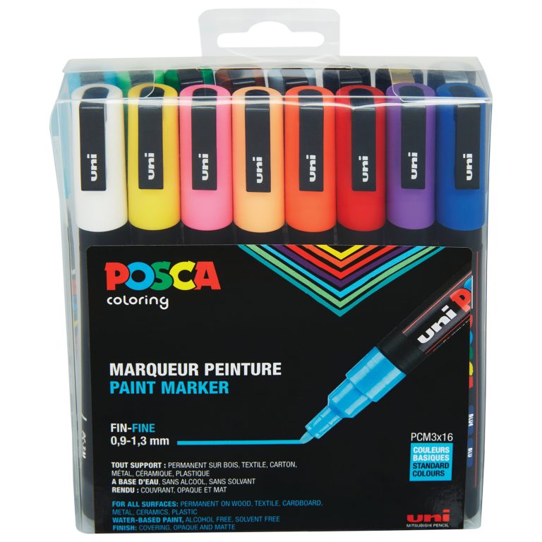 Posca – PC3M – Fine Tip Pen, 16 pc