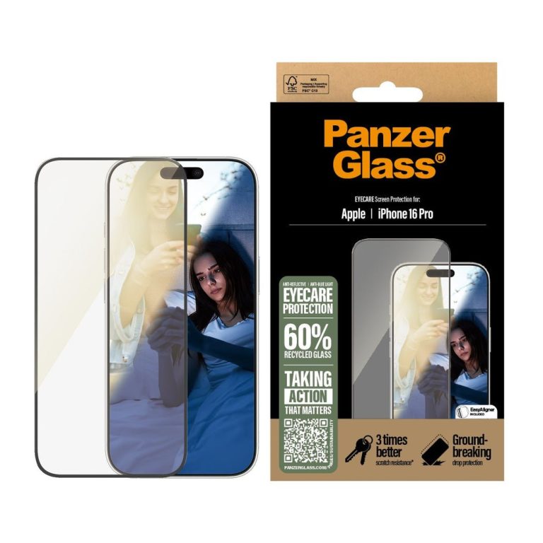 PanzerGlass – EyeCare Screen Protection – iPhone 16 Pro – Ultra Wide Fit