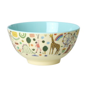 Rice - Melamine Bowl with Fun Fair Print - Mint - Medium