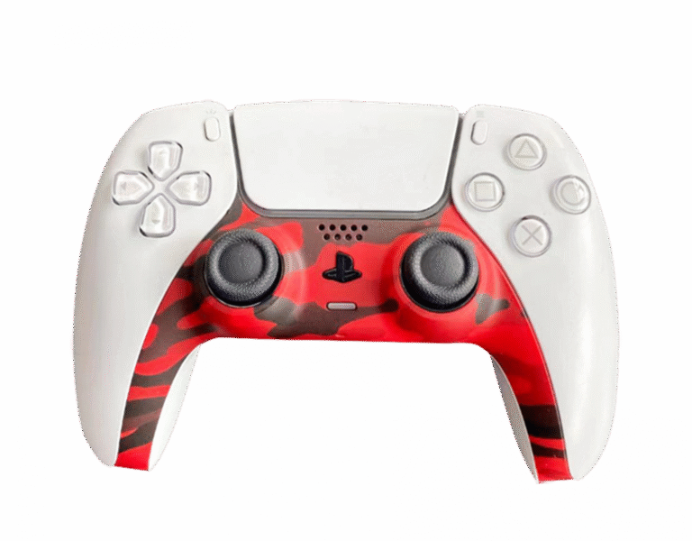 Piranha PS5 Controller Skins – Camo Red