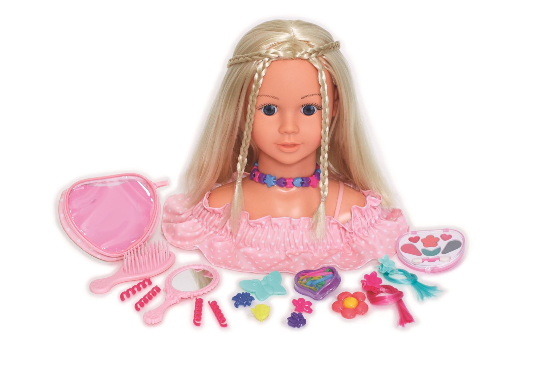 Real UniQ - Styling Head with hair accessories and cosmetic case (30561)