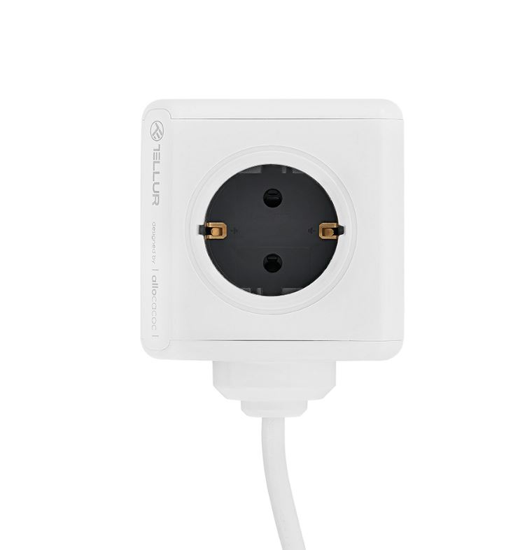 Tellur Power Cube Extended, Power strip 4 Outlets + 2xUSB ports, 1.5m cable white