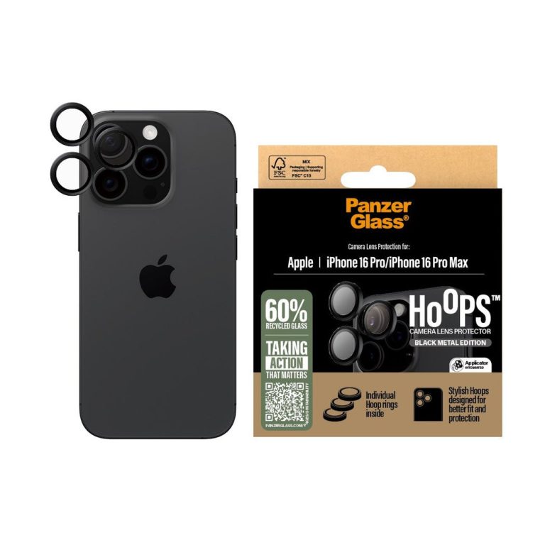 PanzerGlass – Hoops Lens Protector – iPhone 16 Pro/iPhone 16 Pro Max – Black
