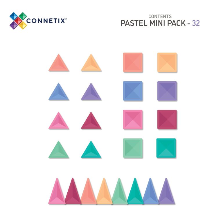 Connetix – Pastel Mini Pack 32 Pieces – (CT-P-00032-MI)