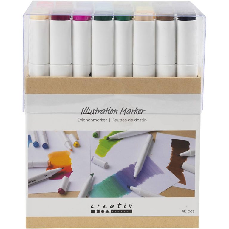 Creativ – Illustration Marker, line 1+8 mm, standard colours, 48pc/ 1 pack – ()