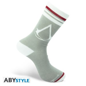 ASSASSIN'S CREED - Socks- Grey - White - "Crest"