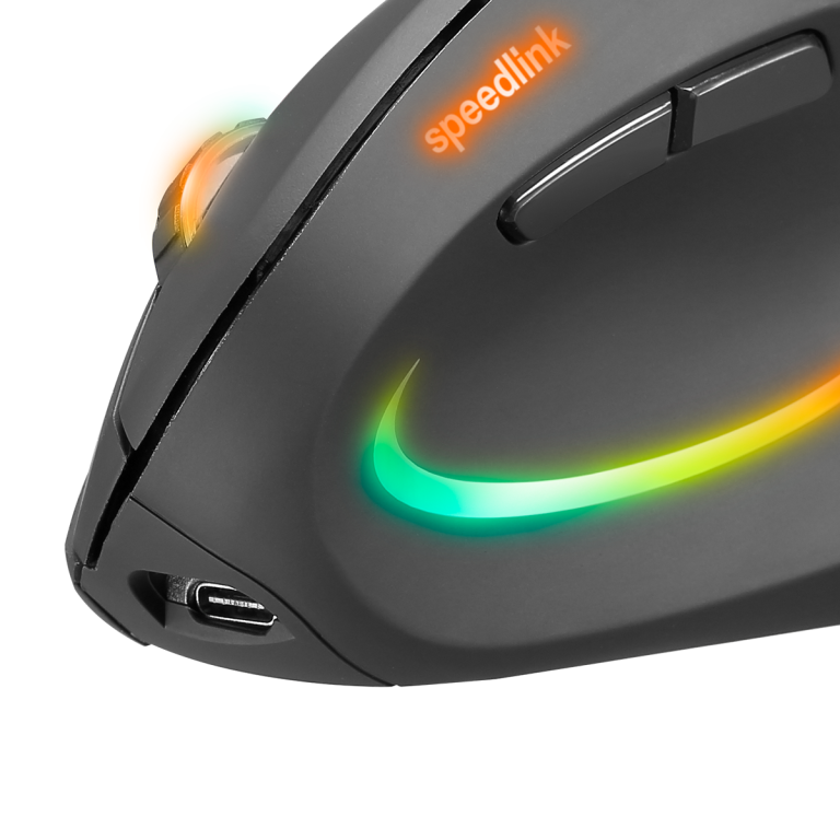 Speedlink – PIAVO PRO Illuminated Rechargeable Vertical Ergonomic Mouse – wireless, rubber-black