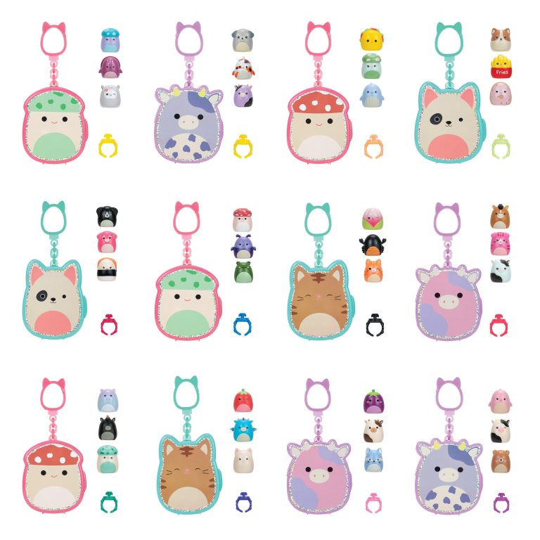 Squishalongs – 2,5 cm Keychain 4 Pack Asst (2420102)