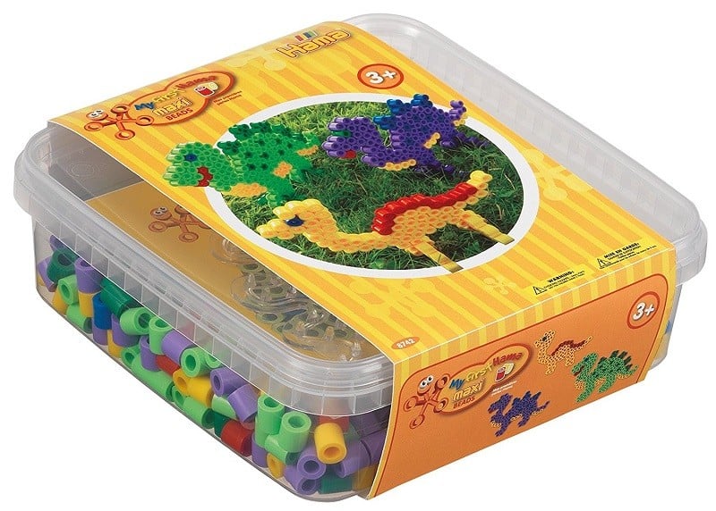 Hama - Maxi  Beads  - 600 beads and 1 pegboard in box - Dinosaur (8742)