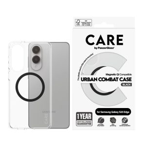 CARE by PanzerGlass - Flagship Case Transparent Urban Combat w. Black Qi Compatible Samsung S25 Edge