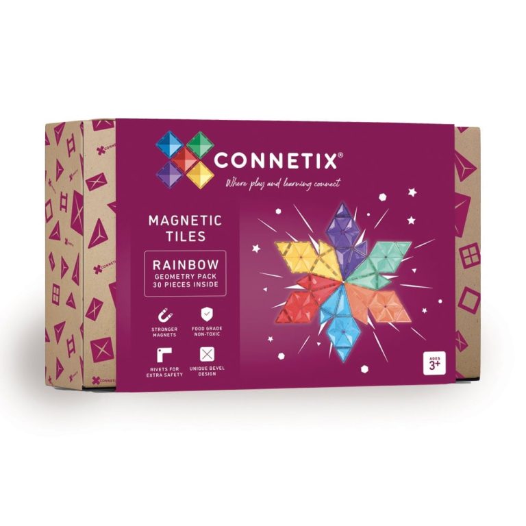 Connetix – Rainbow Geometry Pack 30 Pieces – (CT-R-00030-GE)