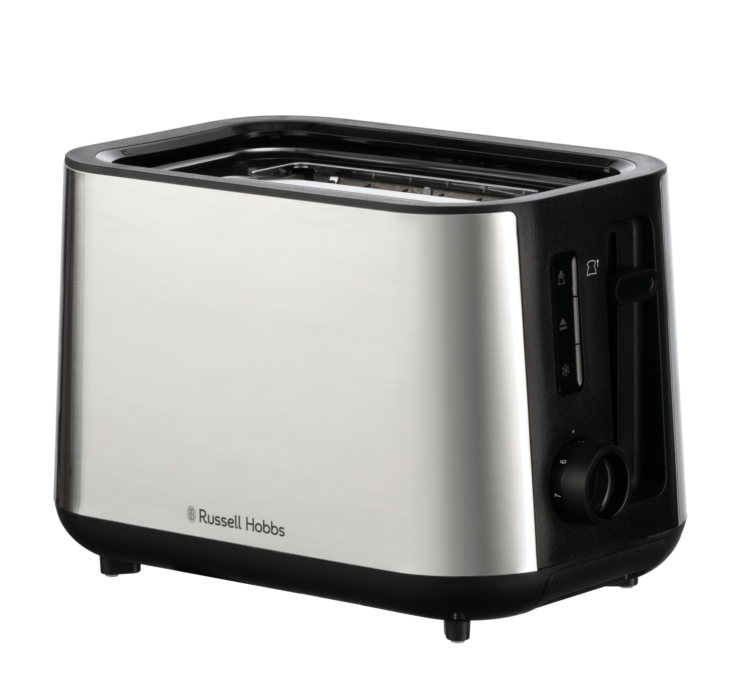 Russell Hobbs - Heaton Brushed 2Slice Toaster - Brushed Stainless Steel and Black