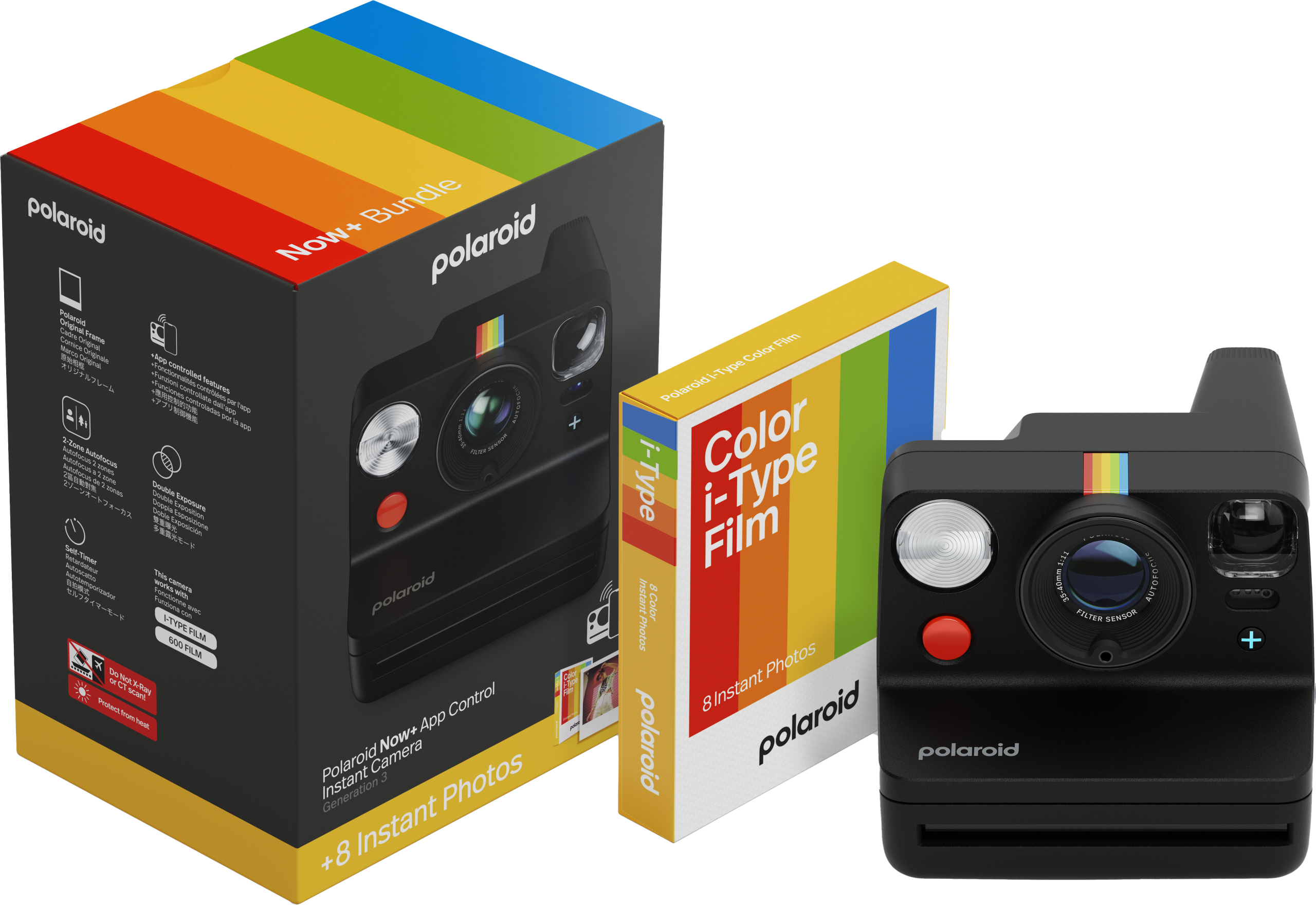 Polaroid - Now+ Gen 3 Black - bundle with Color Film (8 photos)