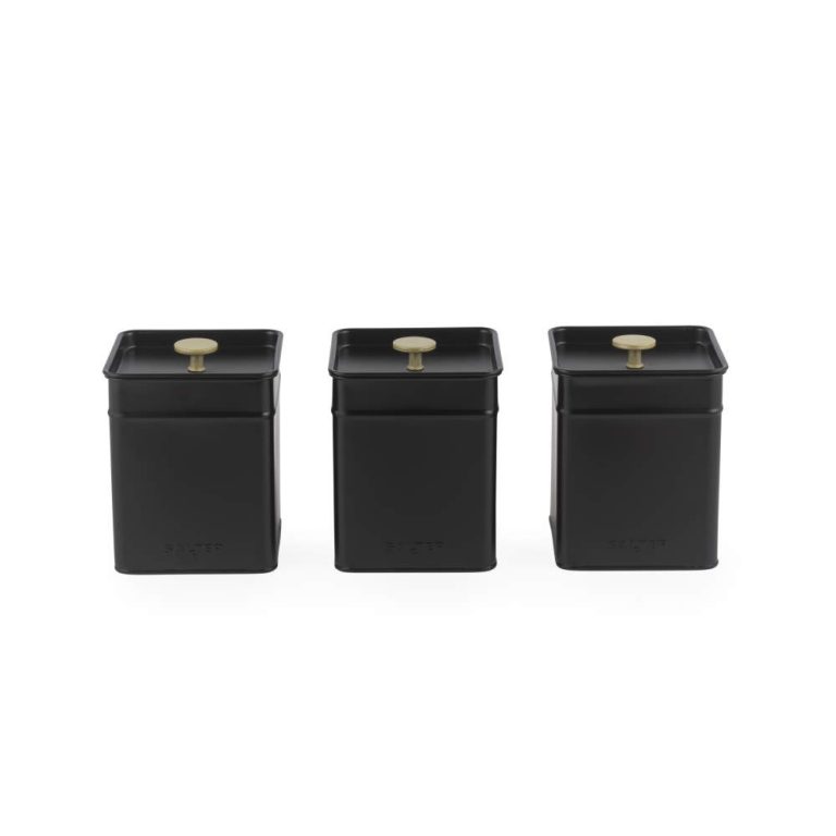 Salter BW14370 Alchemy 3-Piece Canister Set, Black