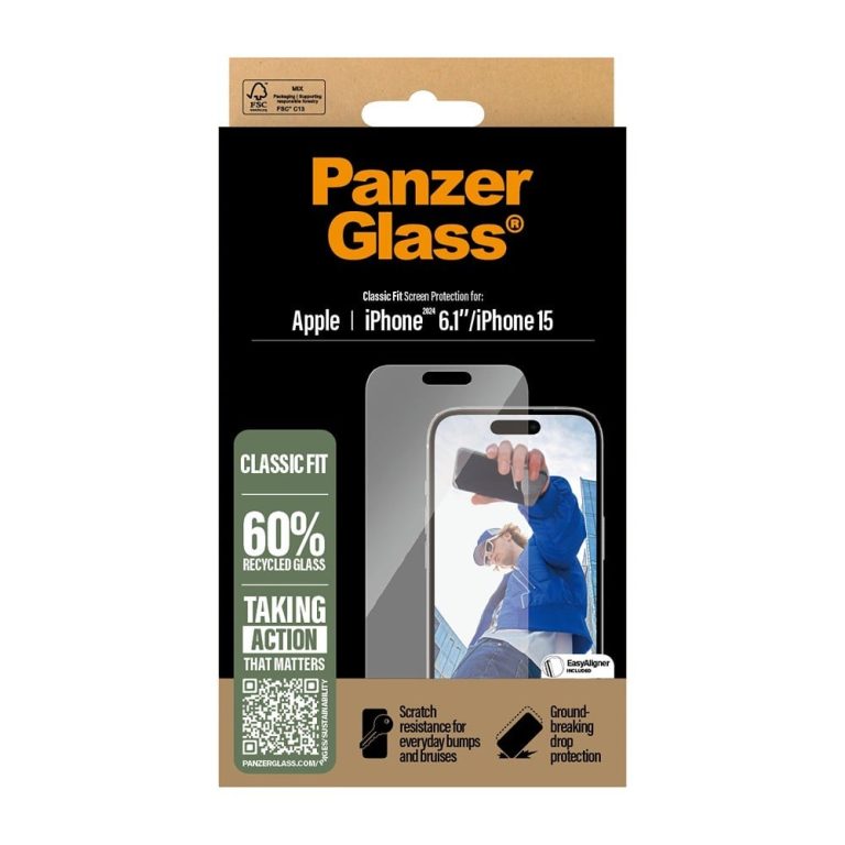 PanzerGlass – Screen Protector – iPhone 16 – 15 – Classic Fit
