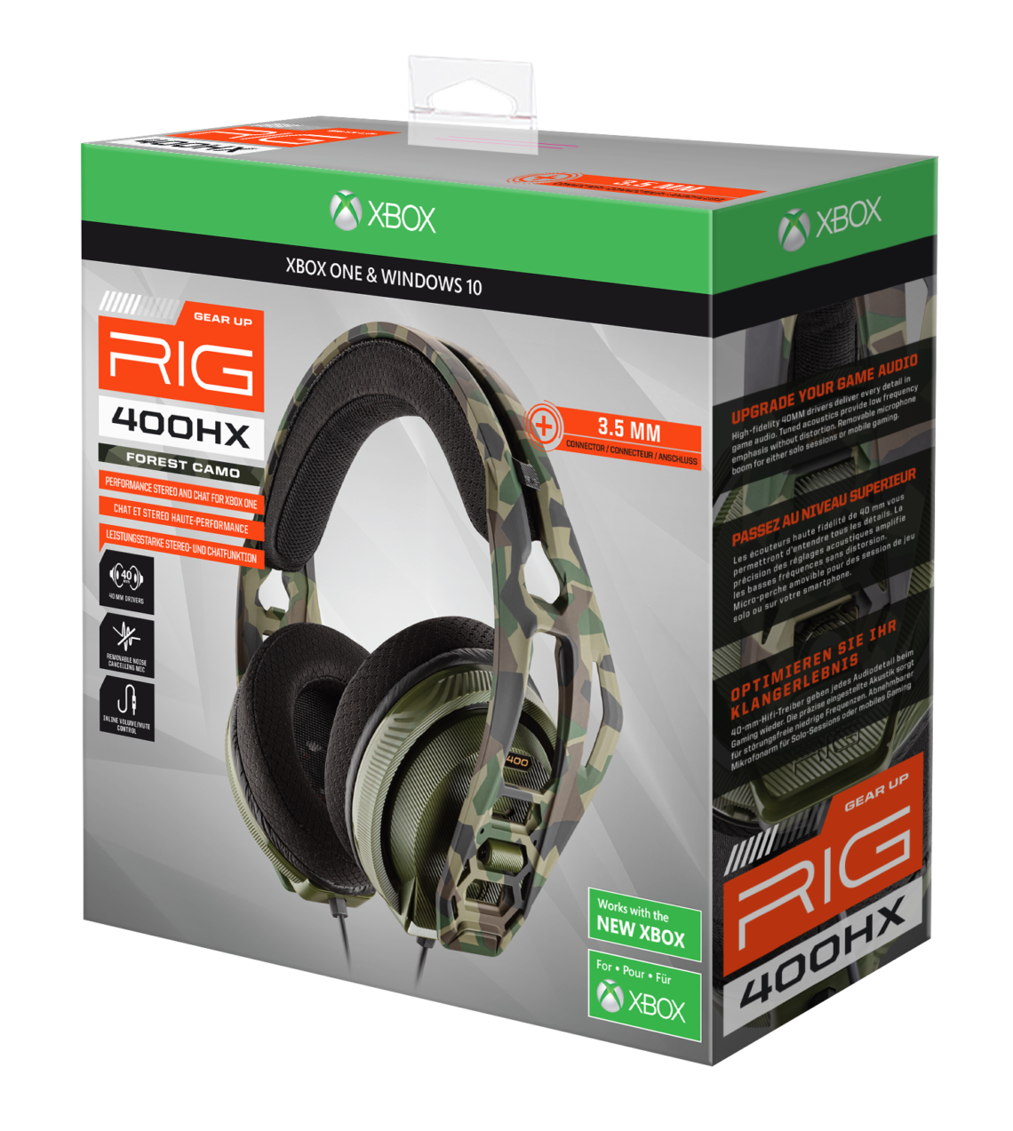 Nacon RIG 400HX Headset Camo Forest Wired PC/Mac, Mobile