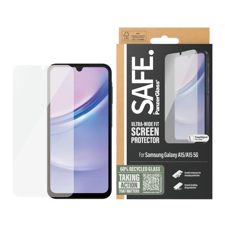 SAFE by PanzerGlass – Screen Protector – Samsung Galaxy A15, A15 5G – Ultra-Wide Fit