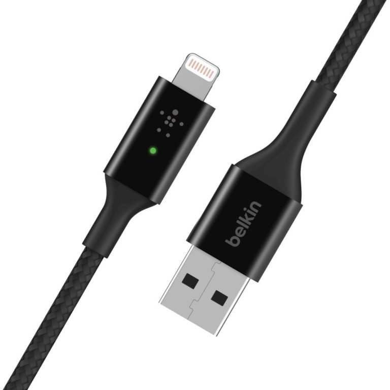 Belkin – Smart LED USB-A to Lightning Cable, Black