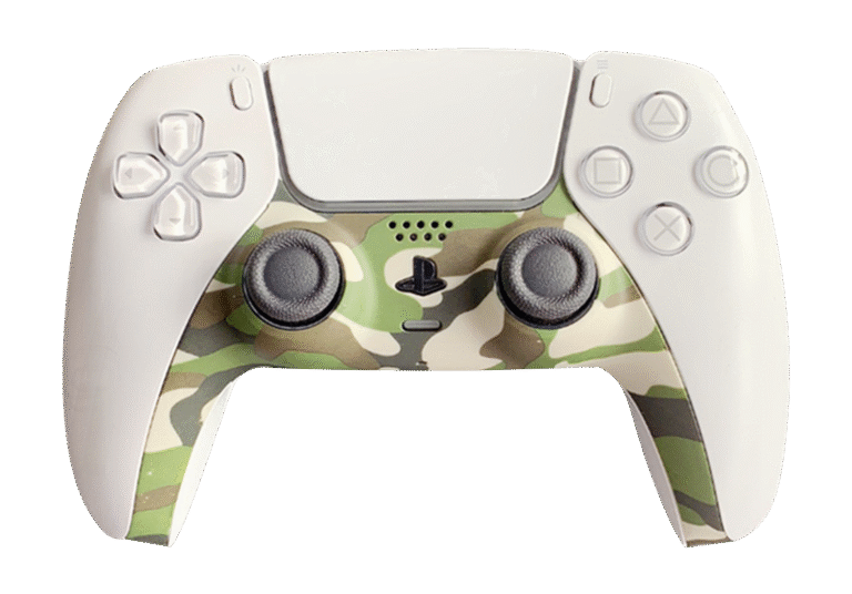 Piranha PS5 Controller Skins – Camo Green