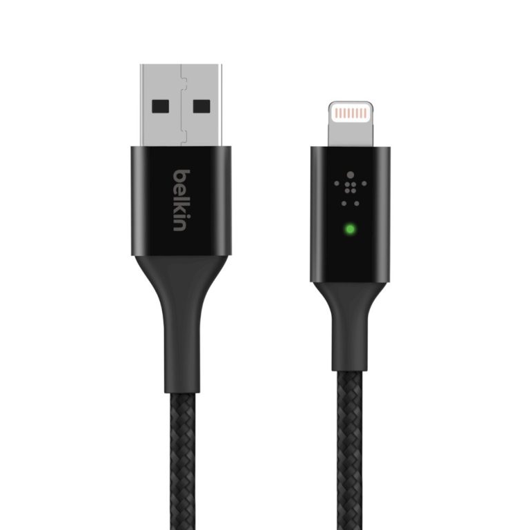 Belkin – Smart LED USB-A to Lightning Cable, Black