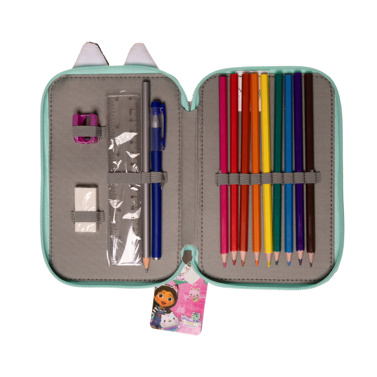 Gabby’s Dollhouse – Double Pencil Case w/Content (033708500)