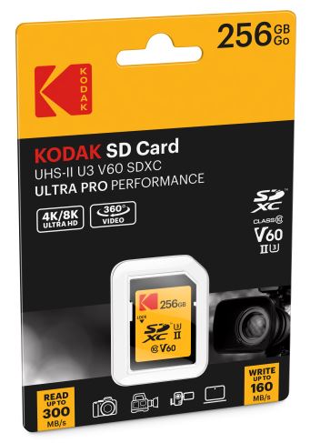 Kodak SD 256GB UHS-II U3 V60 Ultra Pro EKMSD256GUHS2V1K