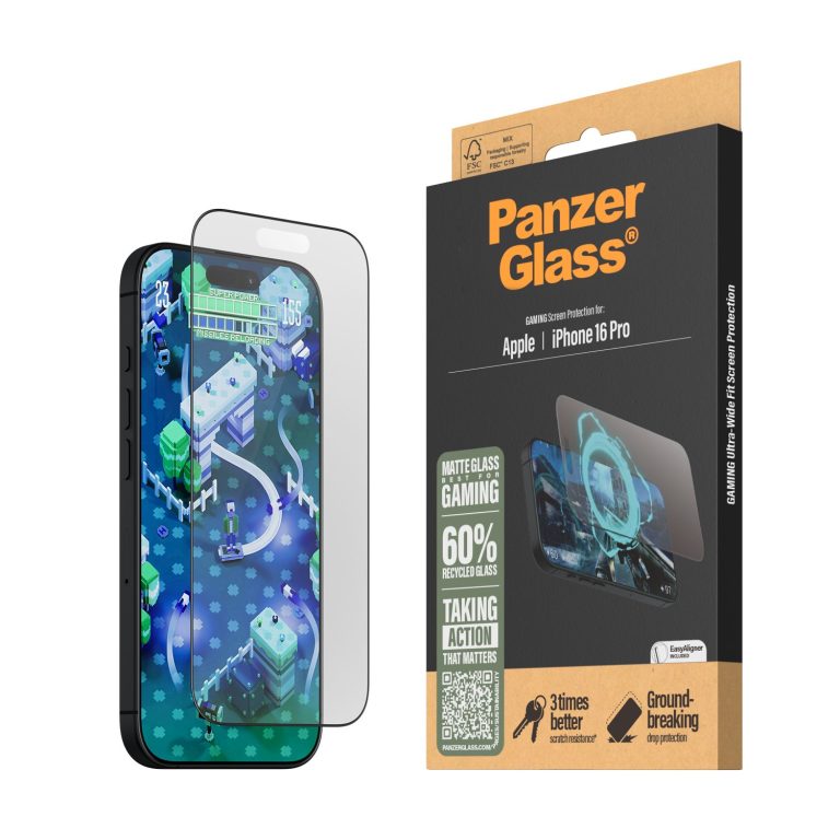 PanzerGlass – Gaming Screen Protection – iPhone 16 Pro – Ultra Wide Fit