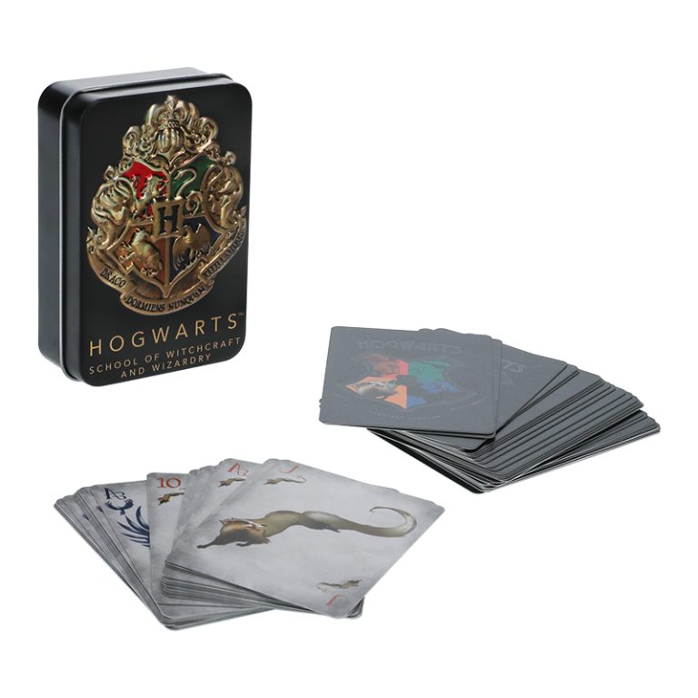 HOGWARTS PLAYING CARDS IN A TIN BLACK