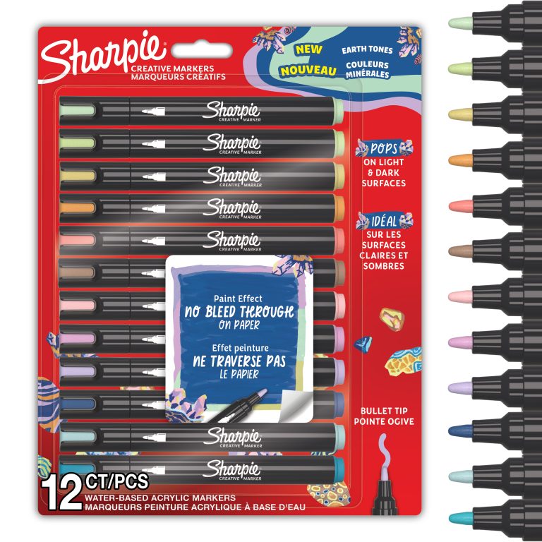 Sharpie – Creative Marker Acrylic Paint Pens – Earth Tones – Bullet Tip – Assorted Colours – 12 Count – SKU 2213421
