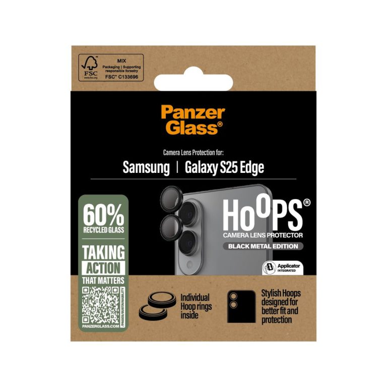 PanzerGlass – Hoops Black Camera Lens Protector Samsung S25 Edge