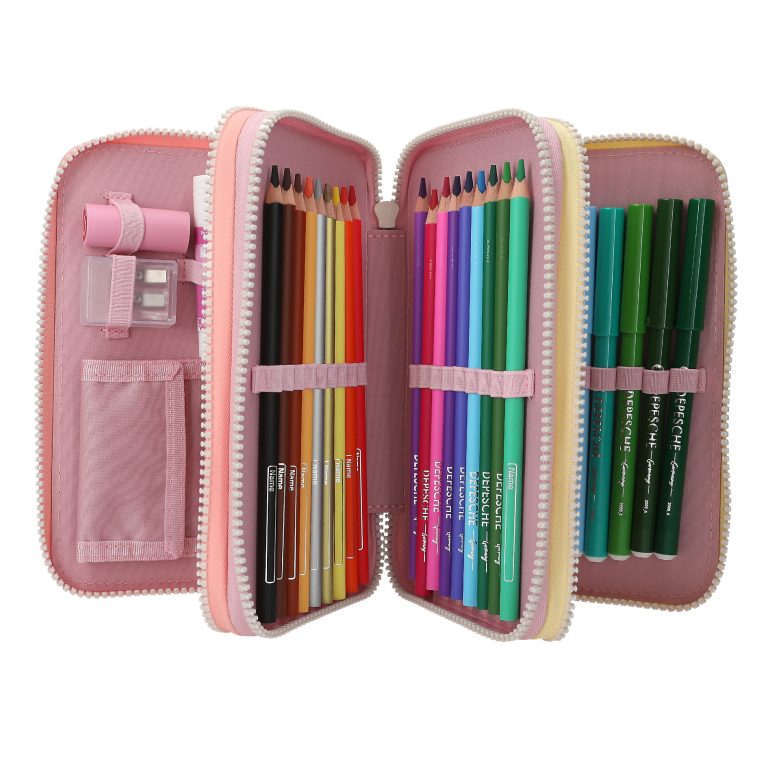 Ylvi – Triple Pencil Case – Color Cloud – Candy Colors