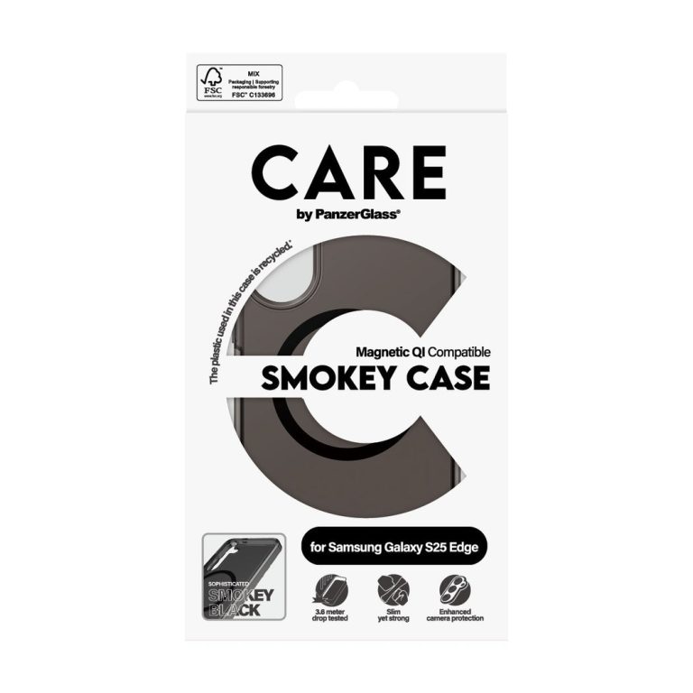 CARE by PanzerGlass – Flagship Case Urban Combat Smokey m. Sort Qi Compatible Samsung S25 Edge