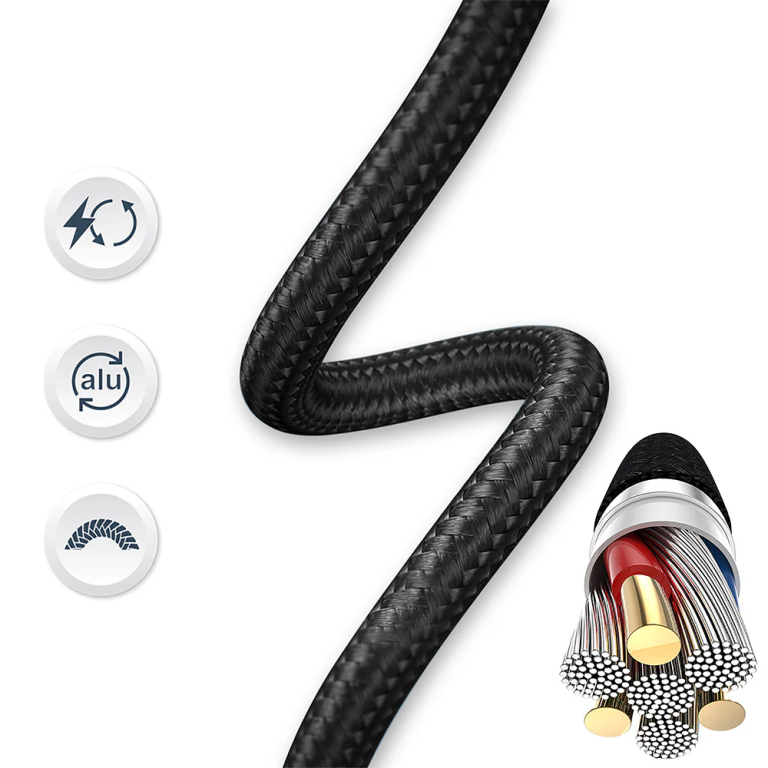 Tellur Minimalist USB-C to Lightning  Cable 3A 1m PD27W Black
