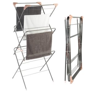 Beldray LA072498GRYNFEU7 Elegant 3-Tier Clothes Airer, Graphite Grey