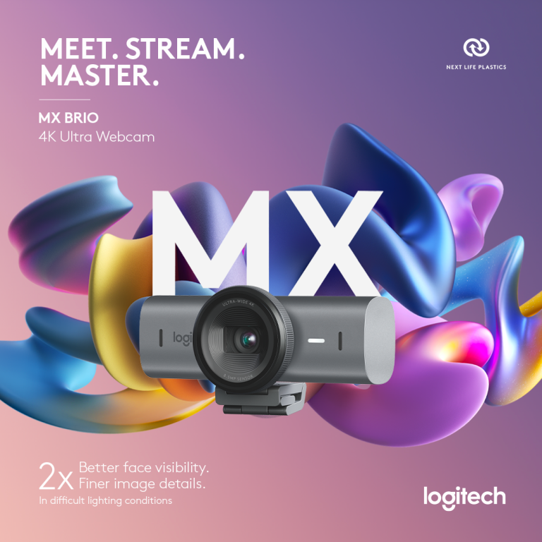Logitech – MX Brio Ultra HD 4K Collaboration and Streaming Webcam – Graphite