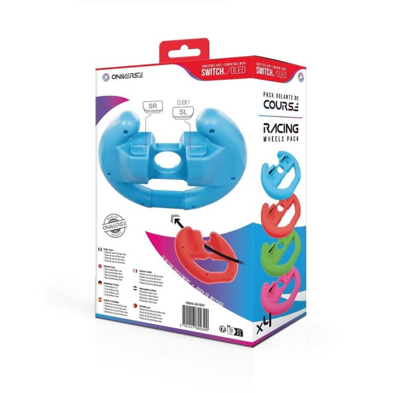 ONIVERSE – Pack of 4 Racing wheel controller holders – Blue/Red/Green/Pink